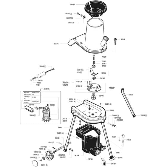 AL-KO H1600 S - 104708 - Main Assembly: 3.1995 - 2.1996