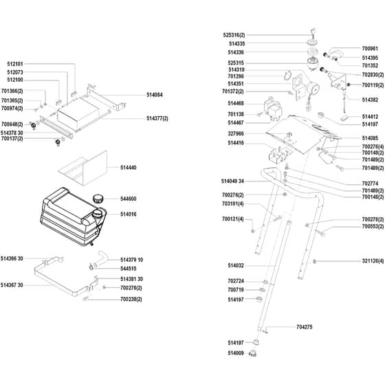 AL-KO Comfort T9-75 - 110722 - Fuel Tank And Belt: 6.1998 - 2.2008