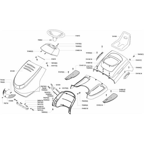AL-KO Concord T12-75 - 110819 - Body Work And Seat: from 10.2000