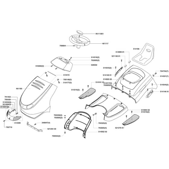 AL-KO Concord T13-85 - 110820 - Body Work And Seat: from 4.2004