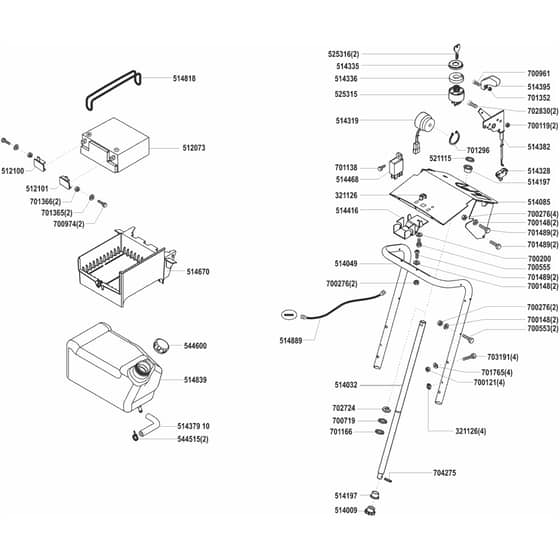 AL-KO Concord T13-85 - 110820 - Fuel Tank And Battery: 10.2000 - 1.2001