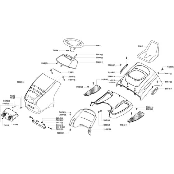 AL-KO Comfort T800 - 110941 - Body Work And Seat: before 11.1999