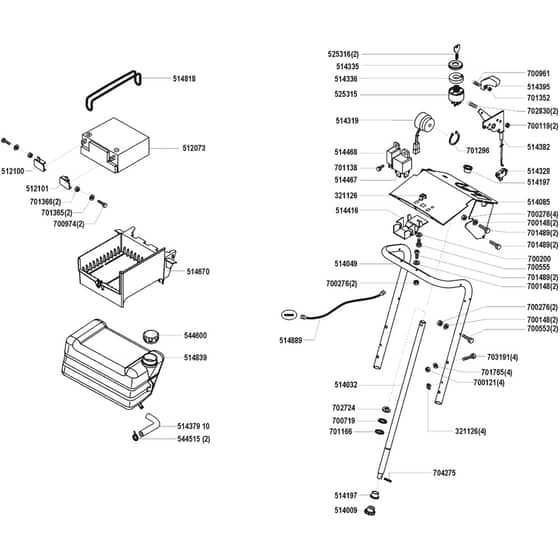 AL-KO Comfort T800 - 110941 - Fuel Tank And Battery: 1.2000 - 3.2000