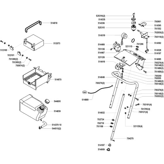 AL-KO Comfort T800 - 110941 - Fuel Tank And Battery: 3.2000 - 9.2000