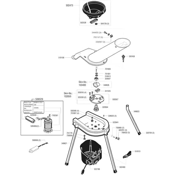 AL-KO H1300 DS - 117096 - Main Assembly