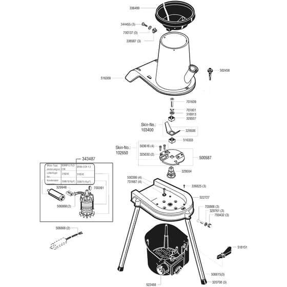 AL-KO H1300 S - 117398 - Main Assembly