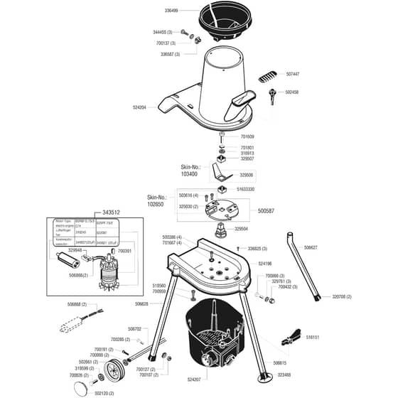 AL-KO BG-1800 S - 117434 - Main Assembly