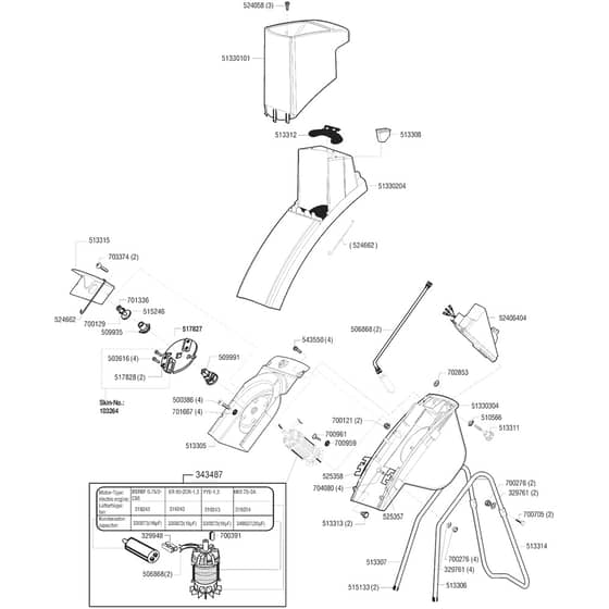 AL-KO New Tec 1300 - 117881 - Main Assembly: 1.1998 - 10.1999
