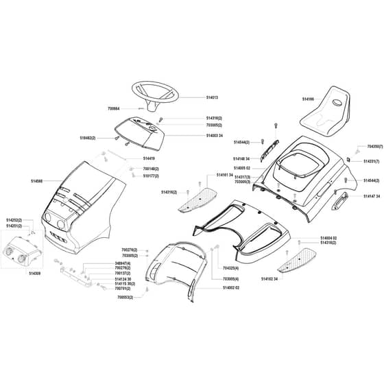 AL-KO Powerline RT14-85 HD - 117997 - Body Work And Seat: before 2.2000
