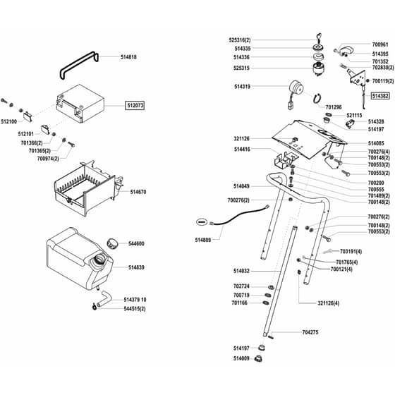 AL-KO Powerline T17-102 HD - 118075 - Fuel Tank And Battery: from 10.2001