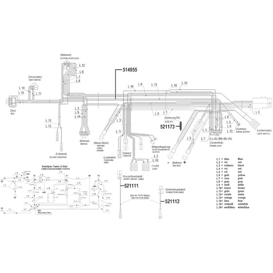 AL-KO T16-102 HVC - 118122 - Wiring Loom 1: 2.2000 - 2.2001