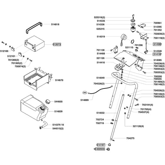 AL-KO T13-85 HD LUX HVC - 118145 - Fuel Tank And Battery: 10.2004 - 3.2006