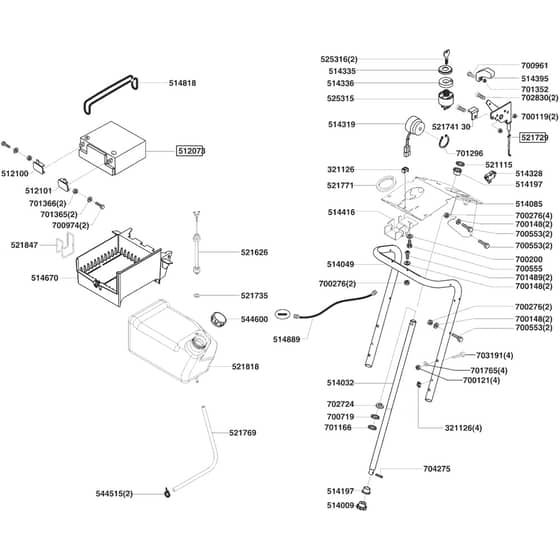 AL-KO Concord T20-102 HD - 118226 - Fuel Tank And Battery: 6.2002 - 9.2002