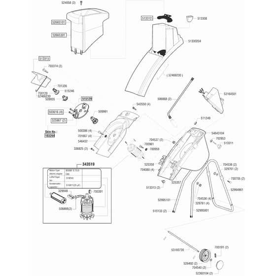 AL-KO New Tec 2500 R - 118229 - Main Assembly: 9.2002 - 11.2003