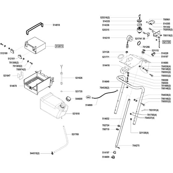 AL-KO Concord T20-102 HDE - 118241 - Fuel Tank And Battery: 10.2003 - 4.2004