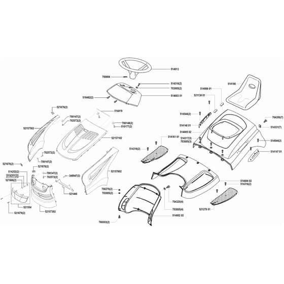 AL-KO Concord T14-85 HD - 118245 - Body Work And Seat: before 3.2002