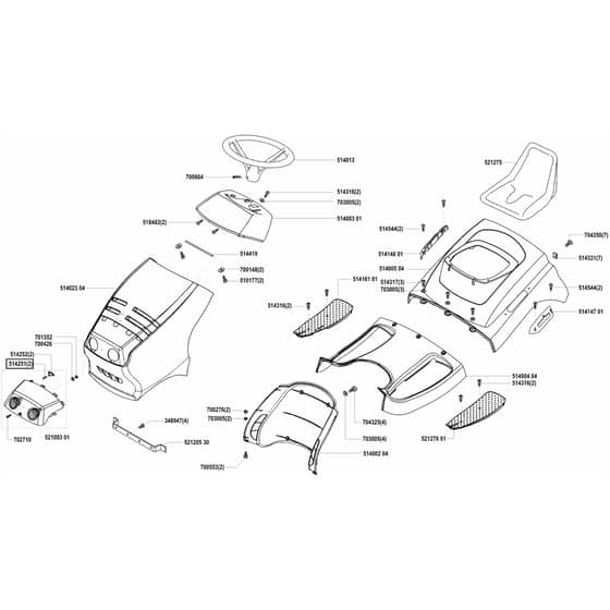 AL-KO Comfort T900 - 118289 - Body Work And Seat: from 1.2002