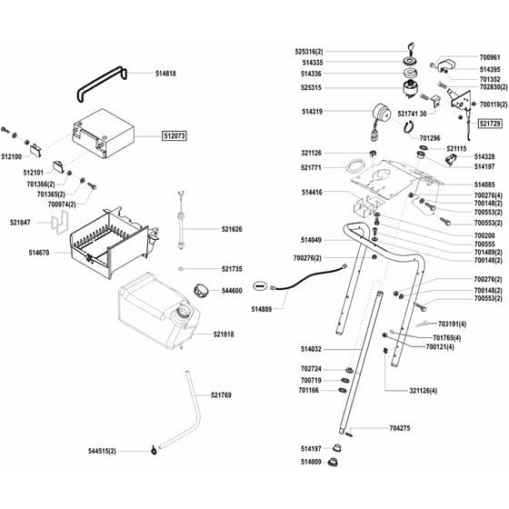 AL-KO Powerline RT20-102 HDE - 118303 - Fuel Tank And Battery
