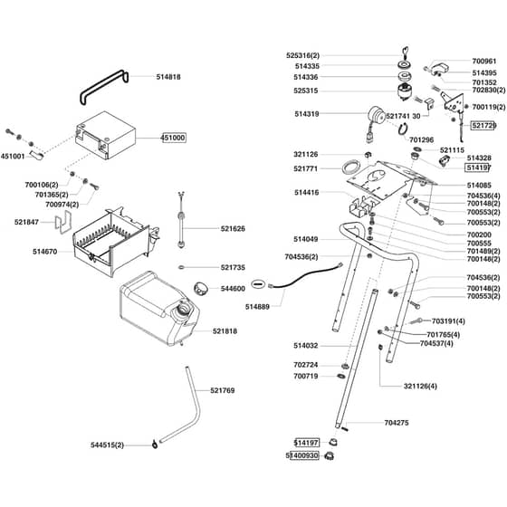 AL-KO Concord T20-102 HDE - 118327 - Fuel Tank And Battery: from 7.2005
