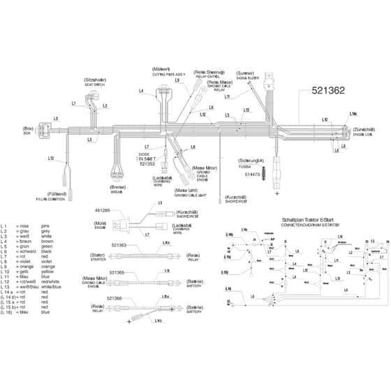 AL-KO Comfort T750 - 118328 - Wiring Loom 1: 4.2004 - 10.2004