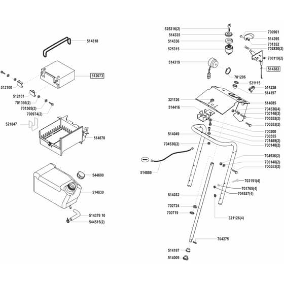 AL-KO Concord T18-102 HDE - 118335 - Fuel Tank And Battery: 9.2002 - 10.2003