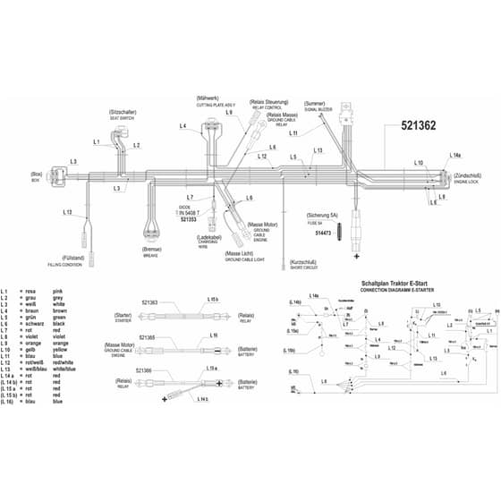 AL-KO Comfort T850 - 118406 - Wiring Loom 1: 11.2002 - 9.2003