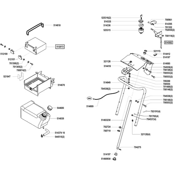 AL-KO Comfort T1000S - 118465 - Fuel Tank And Battery