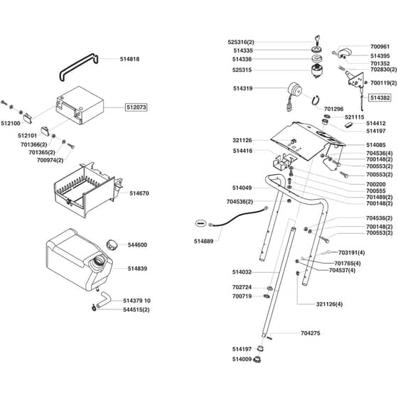AL-KO Powerline T13-102 SP - 118506 - Fuel Tank And Battery: 4.2004 - 6.2005