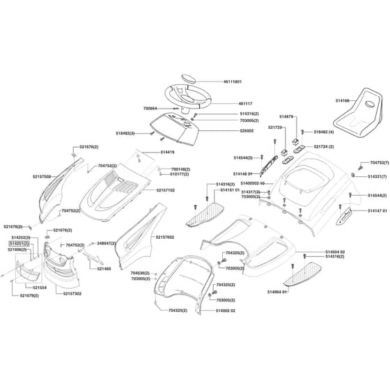 AL-KO Powerline T15-102 - 118507 - Body Work And Seat: from 4.2004