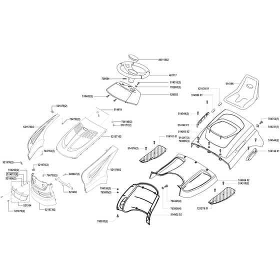 AL-KO Powerline T13-74 - 118514 - Body Work And Seat: 10.2003 - 1.2005