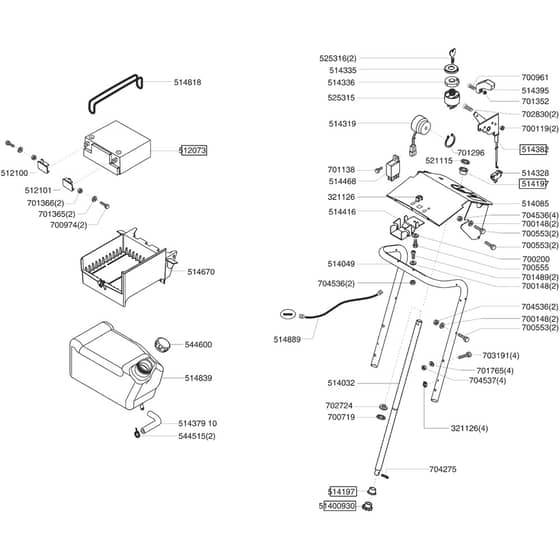 AL-KO Powerline T13-74 - 118514 - Fuel Tank And Battery: from 1.2005