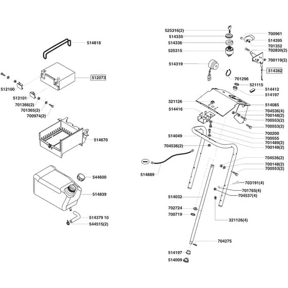AL-KO Powerline T13-102 SP-H - 118520 - Fuel Tank And Battery: from 4.2004