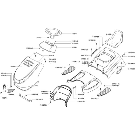 AL-KO Powerline T125-74 - 118580 - Body Work And Seat