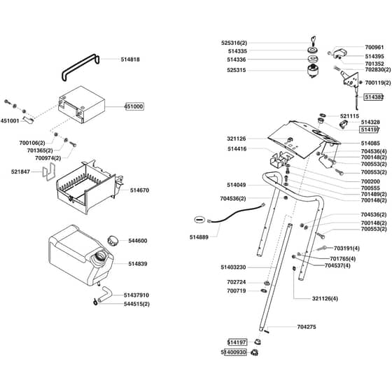 AL-KO Powerline T15-102 HDS - 118603 - Fuel Tank And Battery: 10.2007 - 11.2008