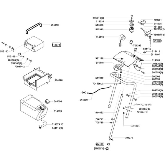 AL-KO Comfort T1500 - 118713 - Fuel Tank And Battery: 2.2005 - 6.2005