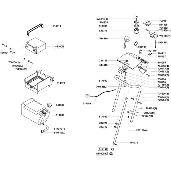 AL-KO Comfort T1500 - 118713 - Fuel Tank And Battery: from 6.2005