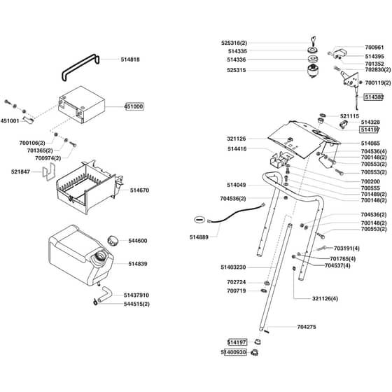 AL-KO Powerline T18-102 HDS - 118746 - Fuel Tank And Battery
