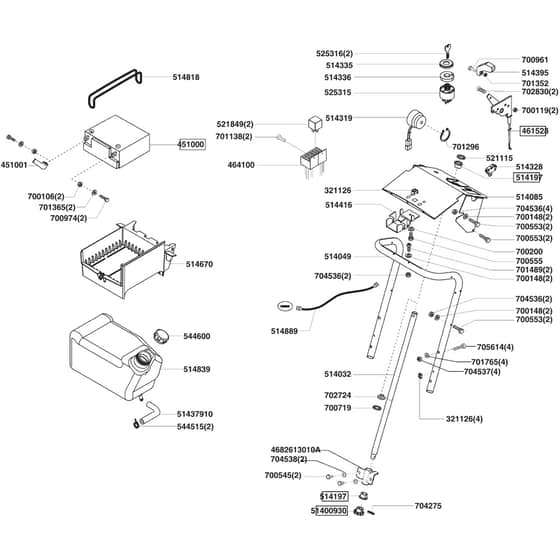 AL-KO Powerline T16-102 HDH - 118868 - Fuel Tank And Battery: from 11.2007