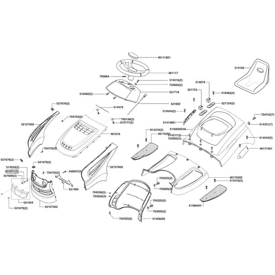 AL-KO Powerline T16-102 HDE-H - 118869 - Body Work And Seat: 11.2006 - 10.2007