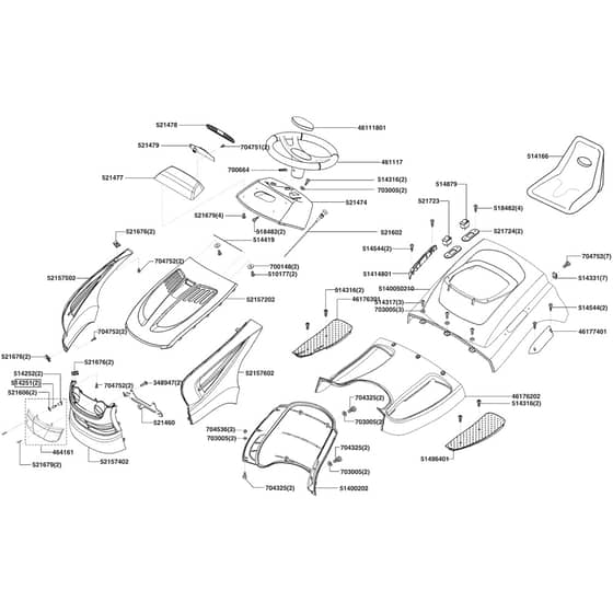 AL-KO T20-102 HDE Powerline - 118871 - Body Work And Seat: from 10.2007
