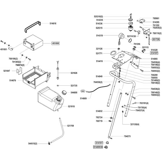 AL-KO T20-102 HDE Powerline - 118871 - Fuel Tank And Battery: 9.2006 - 10.2007