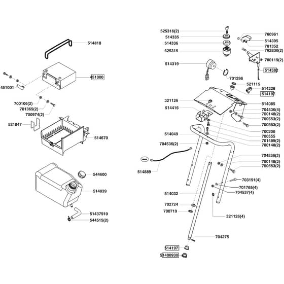 AL-KO Powerline T18-102 HDE - 118918 - Fuel Tank And Battery: 9.2006 - 10.2007