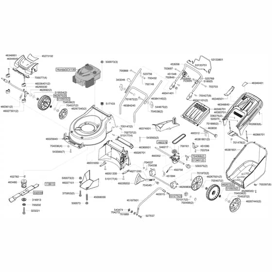 AL-KO Easy-Mow 4710 HW - 119090 - Main Assembly: from 11.2008