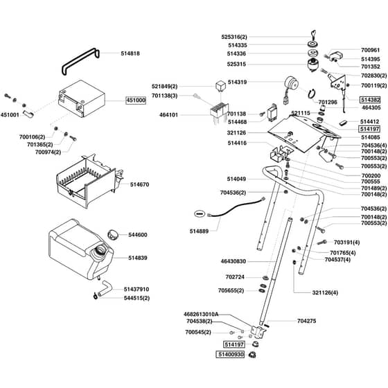 AL-KO T12-74H Edition - 119276 - Fuel Tank And Battery