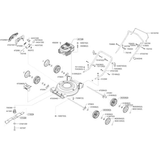 AL-KO Comfort 468 P-A Bio - 119836 - Main Assembly: from 3.2019