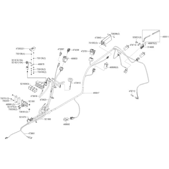AL-KO T17-103.8 HD Lawn Tractor - 119901 - Wiring Loom: from 9.2021