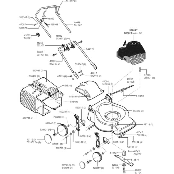 AL-KO Classic 40 B - 120597 - Main Assembly: 1.2000 - 1.2003