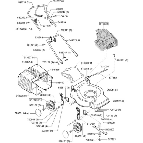 AL-KO Classic 46 B - 120598 - Main Assembly: from 10.2001