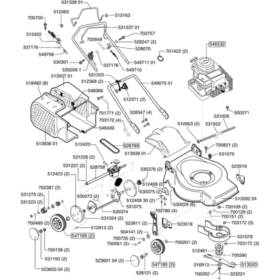 AL-KO Classic 46 BR - 120599 - Main Assembly: from 10.2001