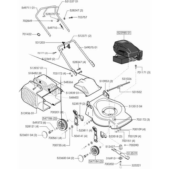 AL-KO Classic 40 B - 121026 - Main Assembly: 12.2001 - 9.2002